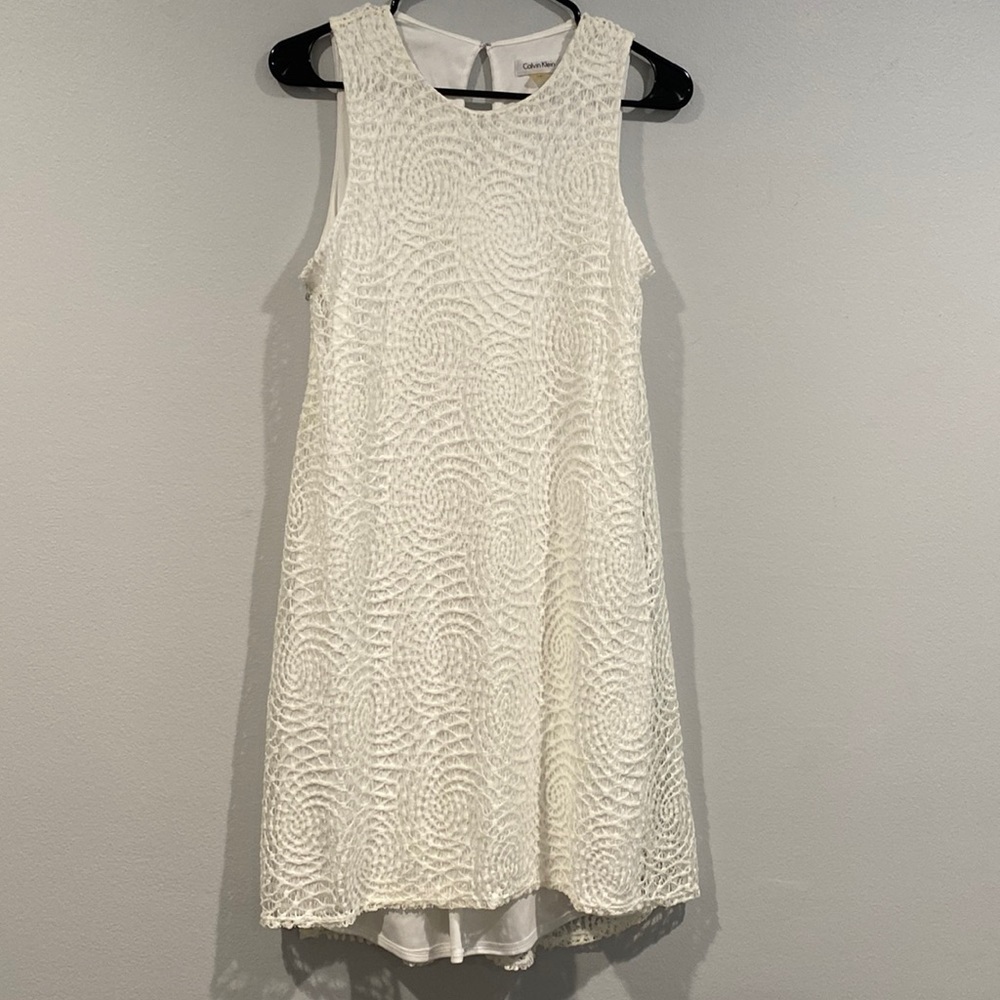White Calvin Klein Lace Dress - Size 6